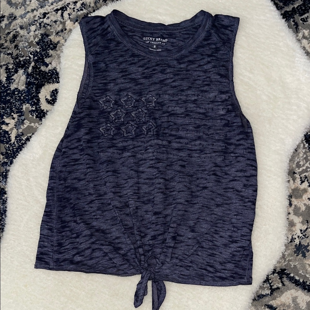 Lucky Brand Women's Dark Blue Muscle Tee